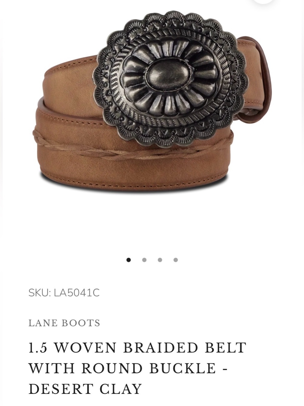 Women’s 1.5" Woven Braided Belt with Round Buckle — Desert Clay